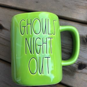 Rae Dunn Halloween Holiday Mug Coffee Tea Cup Green Ghouls' Night Out Witchy